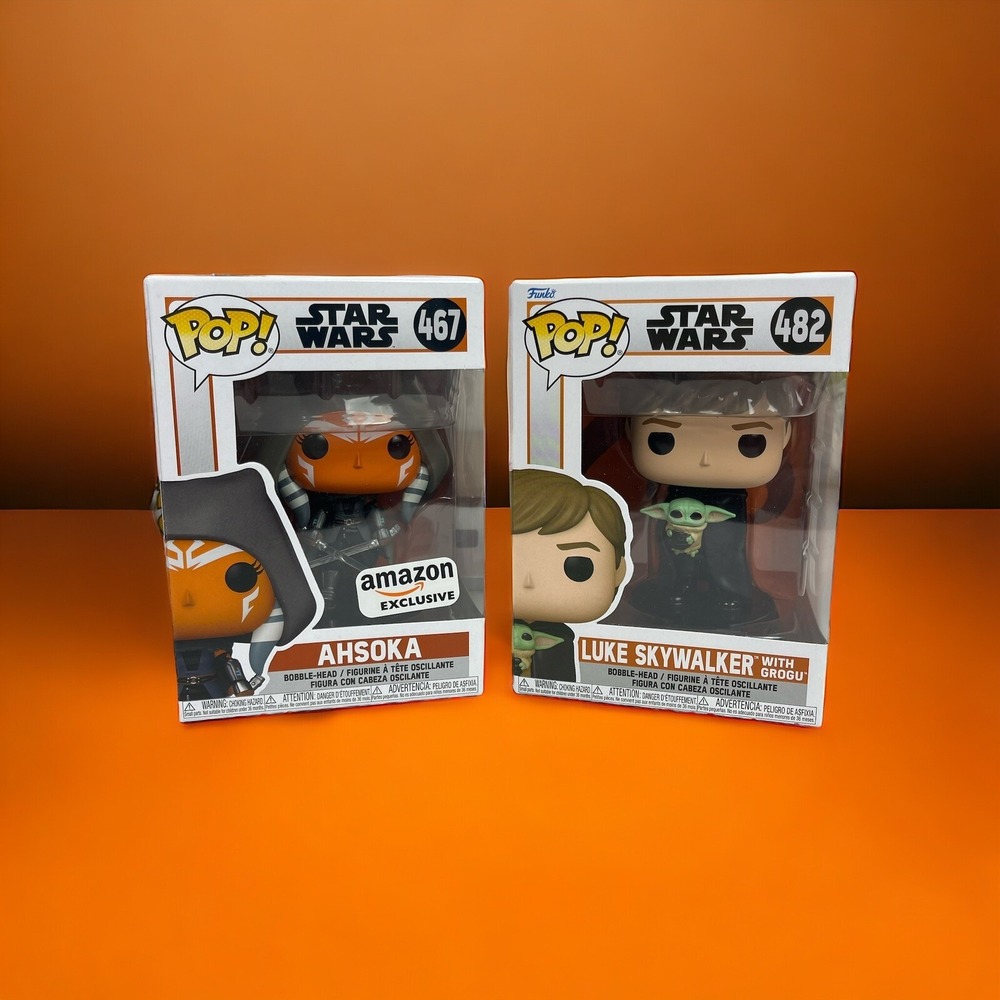 Funko Pop! Star Wars Vinyl Luke Skywalker With Grogu And Ahsoka Amazon Exclusive